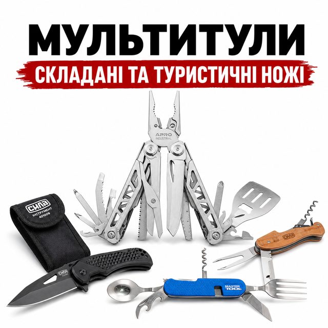 Мультитули, складані та туристичні ножі