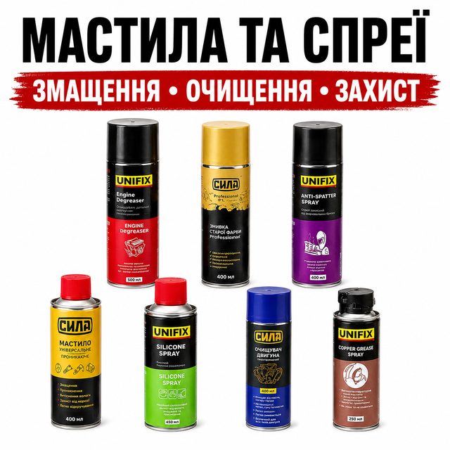 Смазка универсальная, спреи, смывки