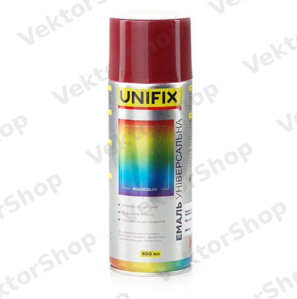 Емаль акрилова універсальна RAL 3005 Винний червоний гл. 400мл UNIFIX
