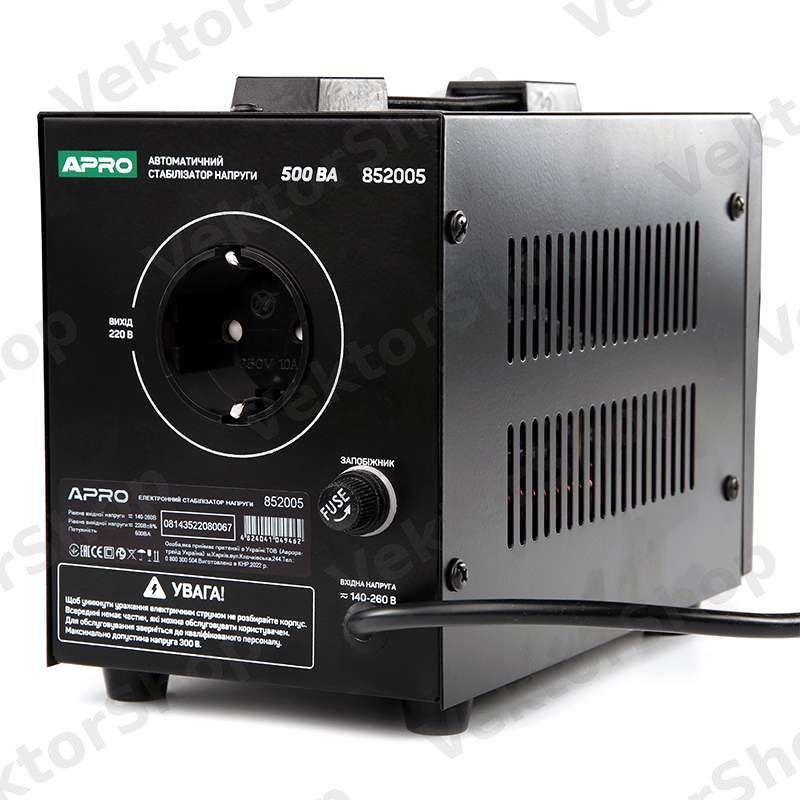 Стабілізатор напруги релейний AVR-500, 400 Вт APRO