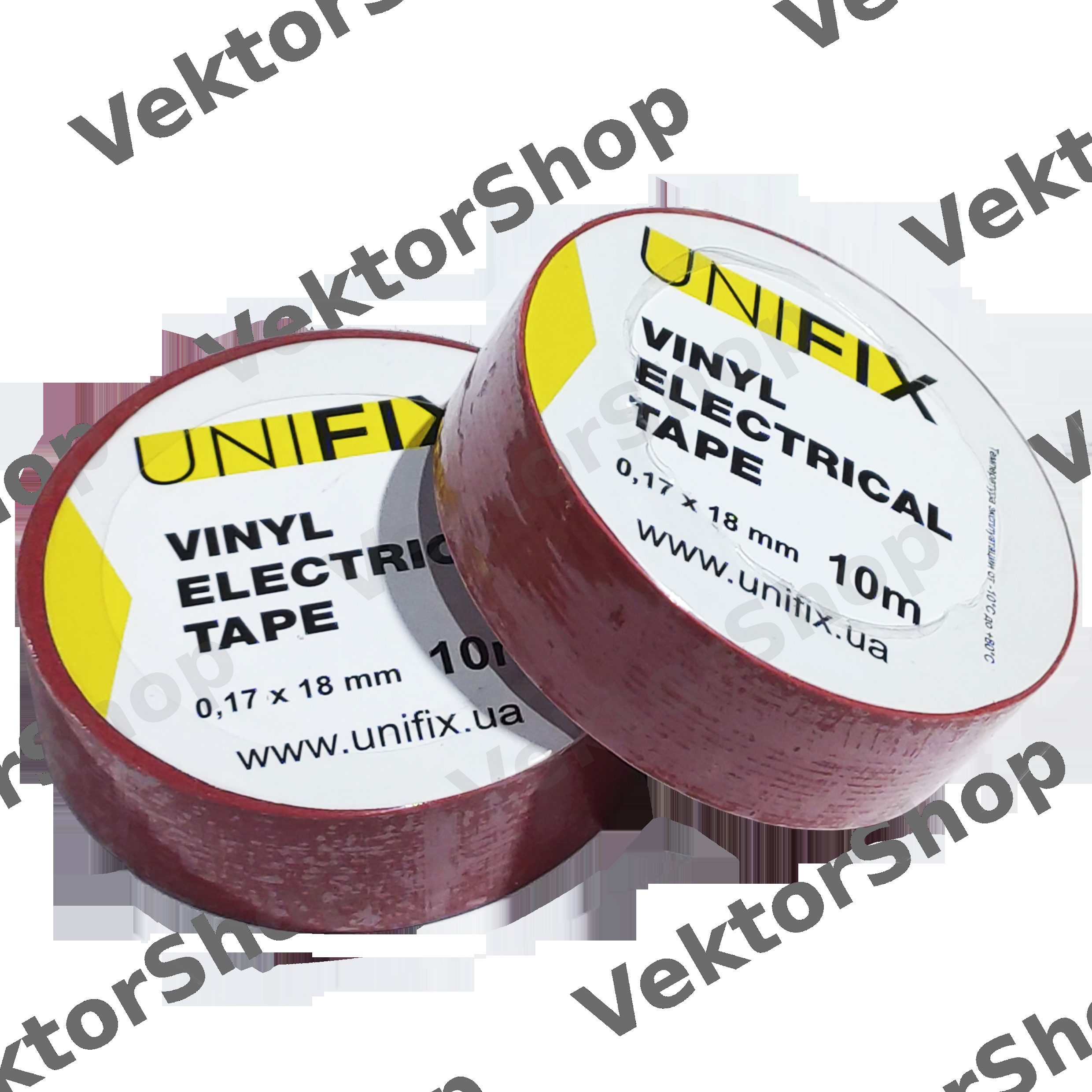 Изолента ПВХ красная 17 мм х 25 м толщина 0,17 мм UNIFIX