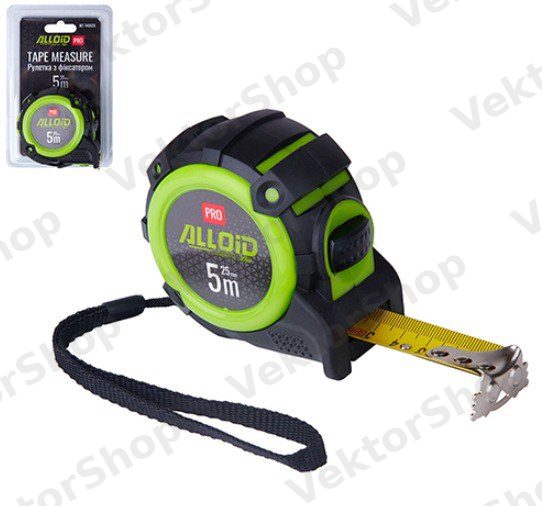 Рулетка з автостопом 5 м/25 мм, MT-740525 Alloid Pro