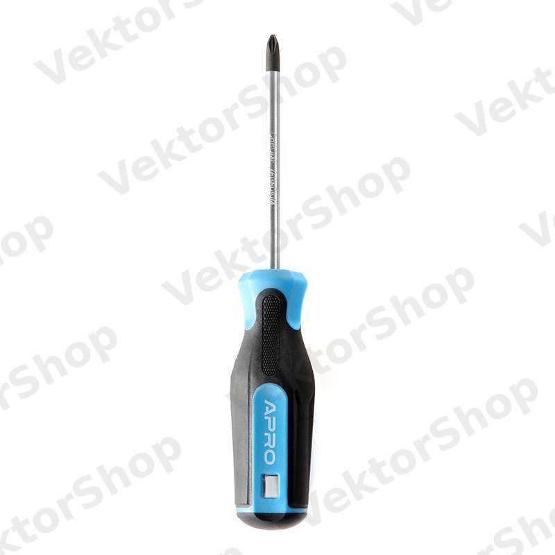Викрутка хрестова обгумована руків'я CrV PH2x100 (Phillips) APRO