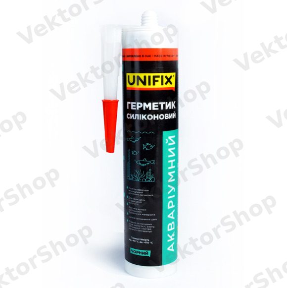 Герметик силиконовый аквариумный UNIFIX (черный) 280 мл — фото 1