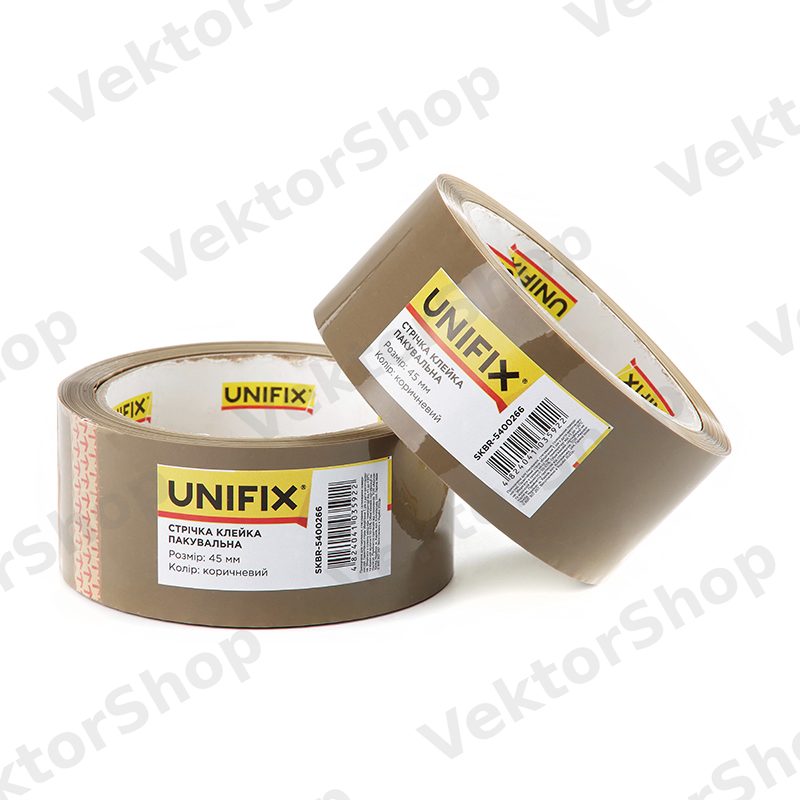 Стрічка клейка пакувальна коричнева 45мм 200 SKBR-5400266 UNIFIX — фото 1