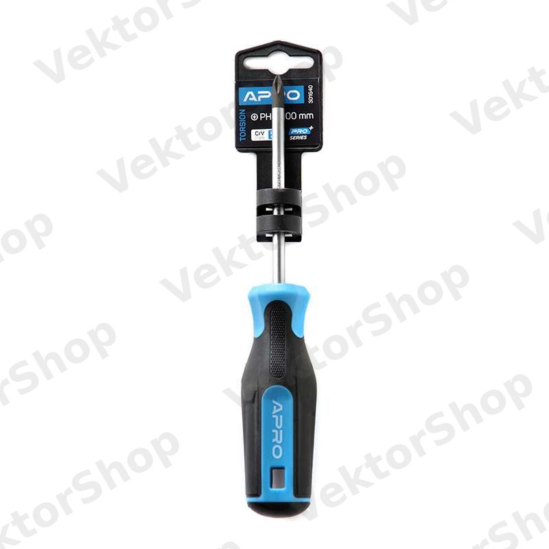 Викрутка хрестова обгумована руків'я CrV PH1x100 (Phillips) APRO