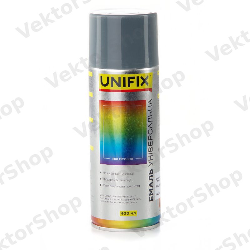 Емаль акрилова універсальна RAL 7031 Темно сірий гл. 400мл UNIFIX