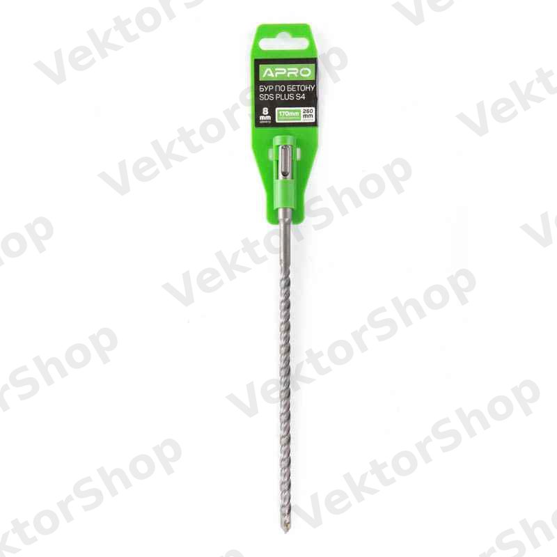 Бур по бетону SDS PLUS S4 8x260мм APRO — фото 3