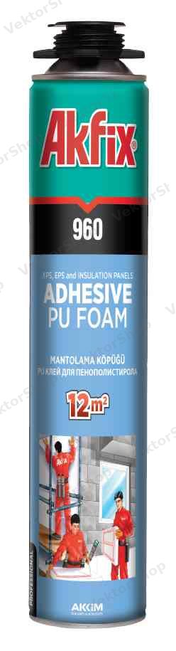 Пена-клей профессиональная Akfix 960 MANTOLAMA 800мол / 850гр ((960P) (12 шт) — фото 1