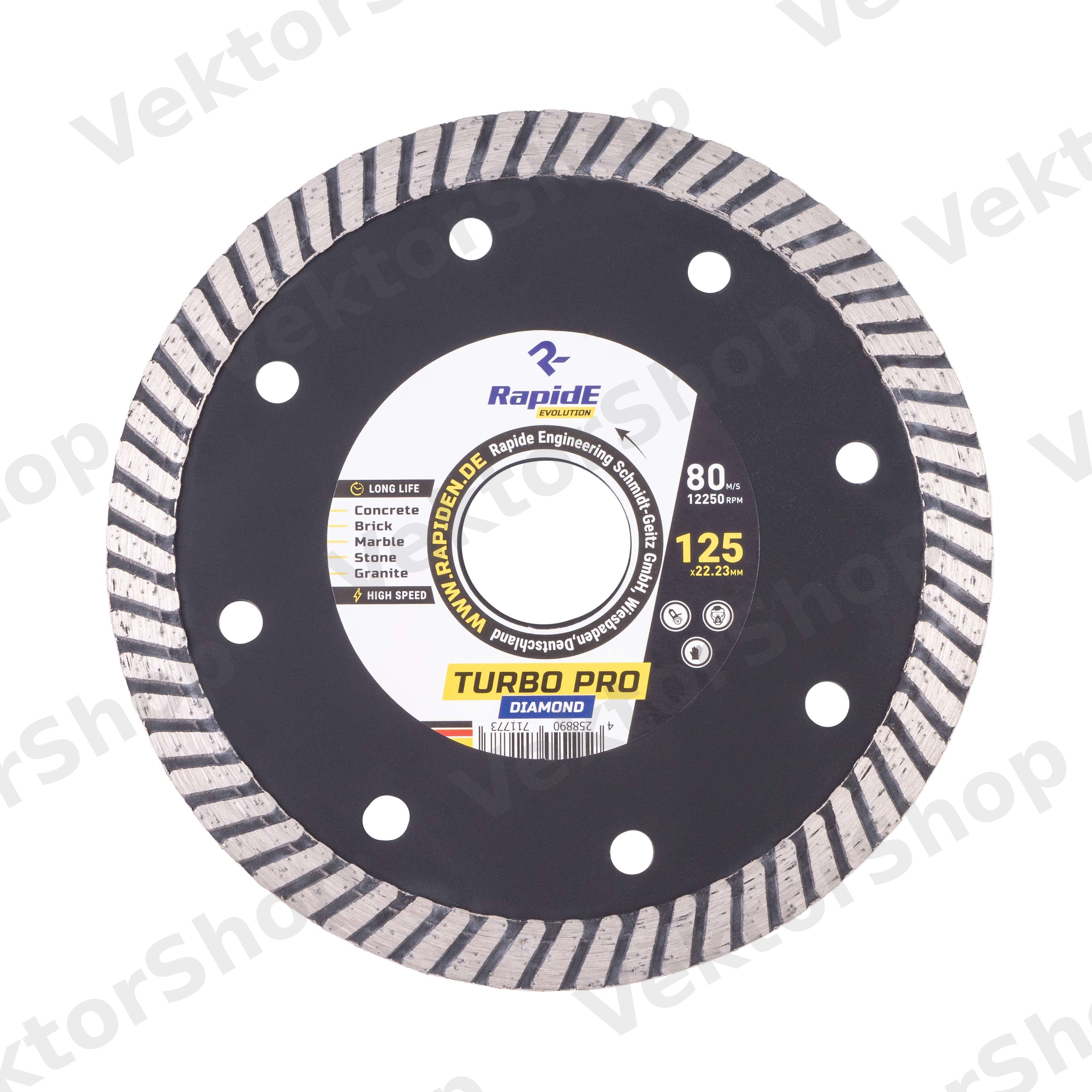 Алмазный диск Турбоволна 230 Rapide (профи) TURBOPRO