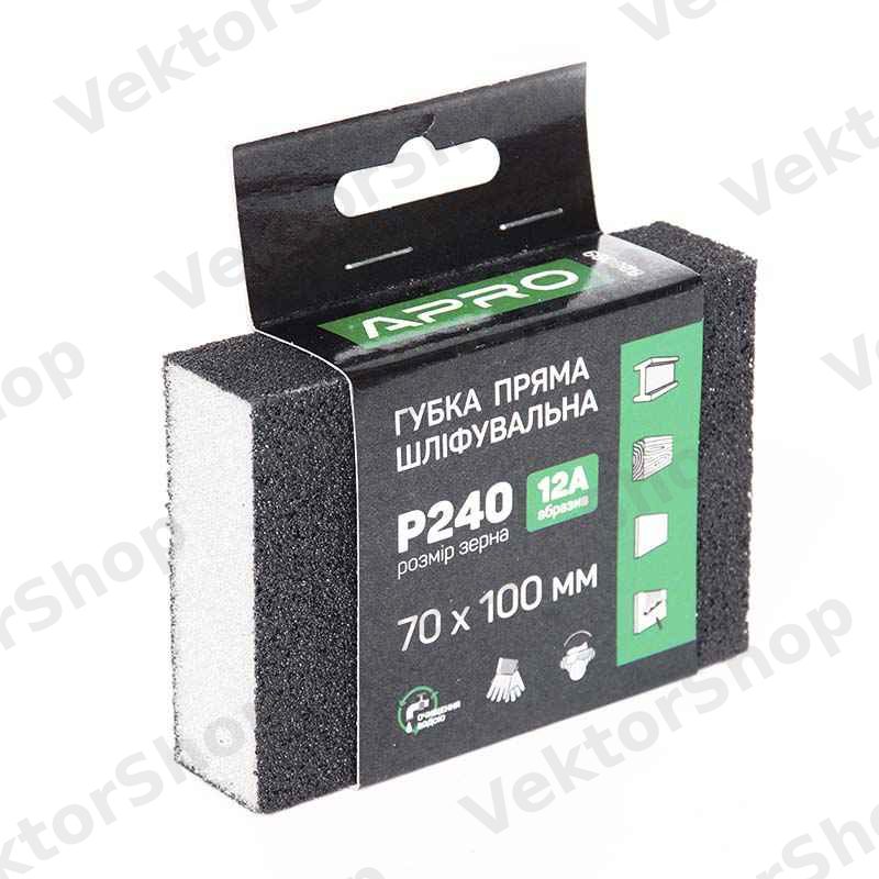 Губка шлифовальная четырехсторонняя P240 прямая