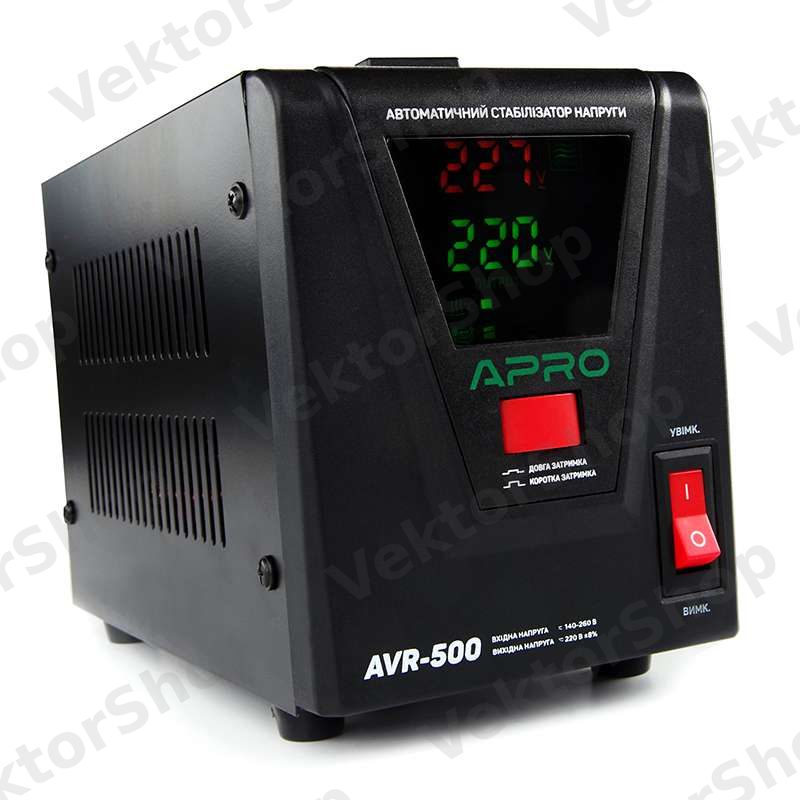 Стабілізатор напруги релейний AVR-500, 400 Вт APRO — фото 2