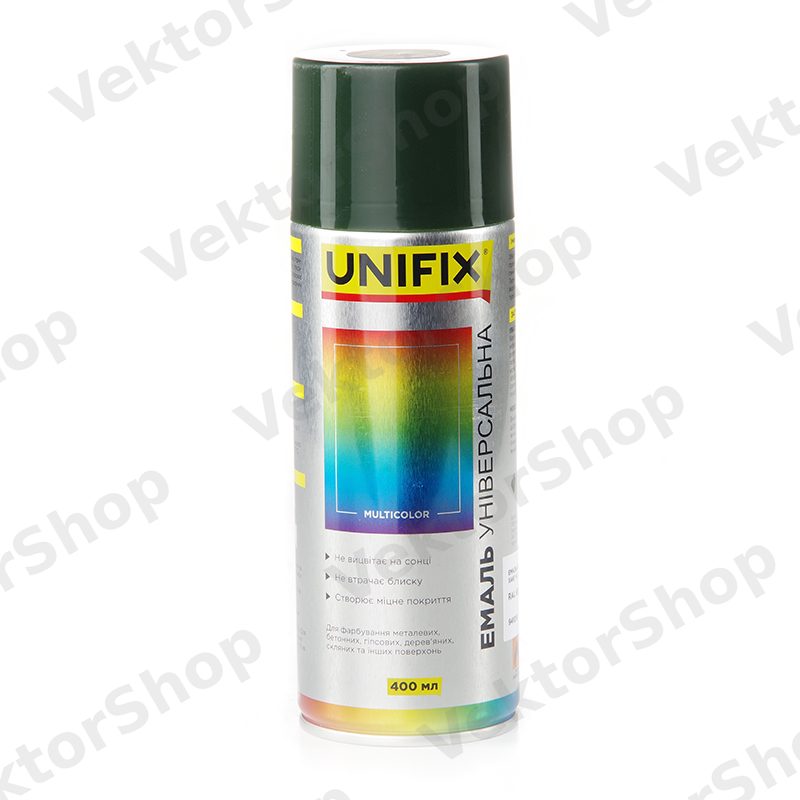 Эмаль акриловая универсальная RAL 6003 Хаки мат. 400мл UNIFIX — фото 1