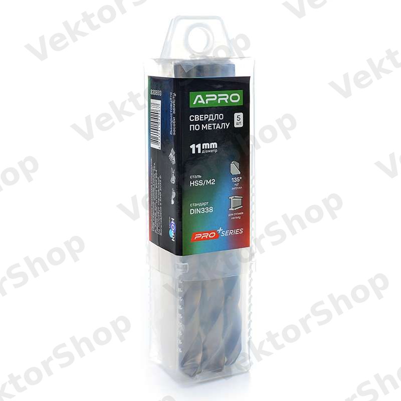 Свердло по металу HSS/M2 (6542) Ø11,0мм (тубус, кратно 5шт) PRO APRO — фото 2
