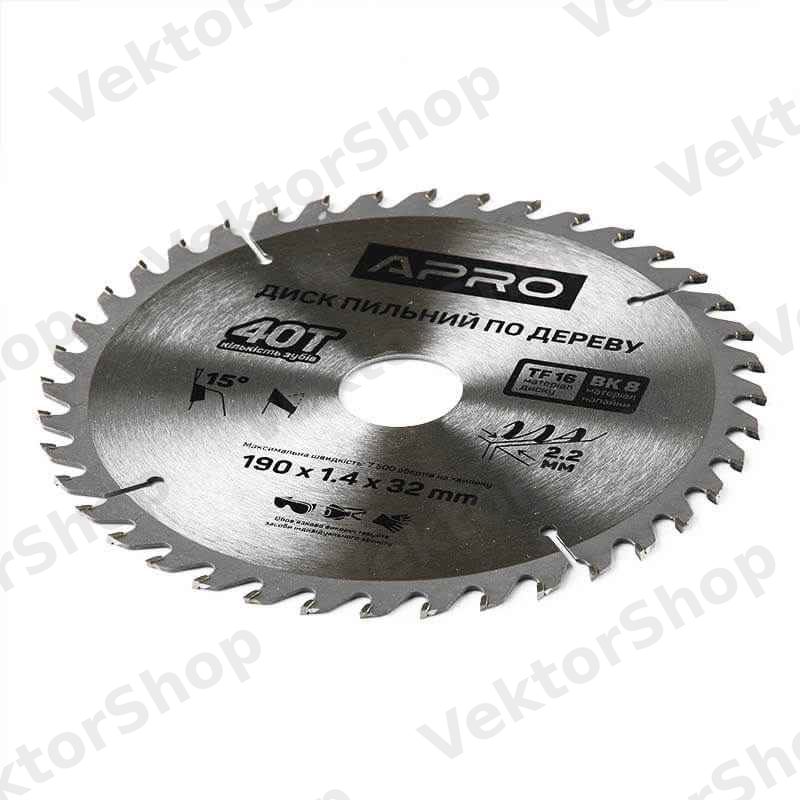 Диск пильний по дереву 190х32х40T APRO