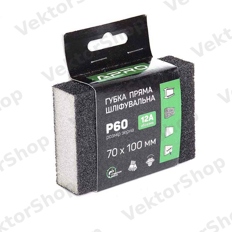 Губка шлифовальная APRO четырехсторонняя прямая P60 — фото 2