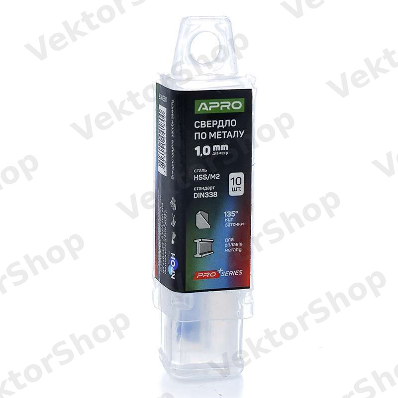 Свердло по металу HSS/M2 (6542) Ø1,0мм (тубус, кратно 10шт) PRO APRO