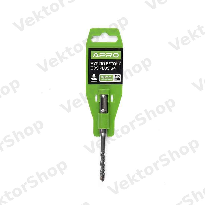 Бур із бетону SDS PLUS S4 6x110мм APRO — фото 5