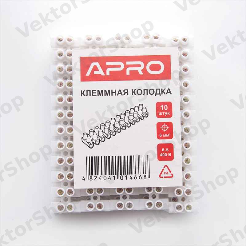 Клеммная колодка 6 А 6 мм2 (пачка, кратно 10шт) APRO — фото 3