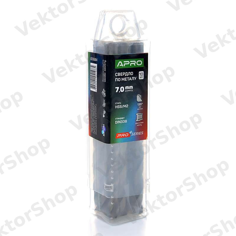 Свердло по металу HSS/M2 (6542) Ø7,0мм (тубус, кратно 10шт) PRO APRO — фото 2