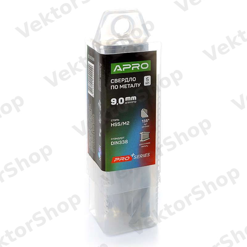 Свердло по металу HSS/M2 (6542) Ø9,0мм (тубус, кратно 5шт) PRO APRO — фото 2