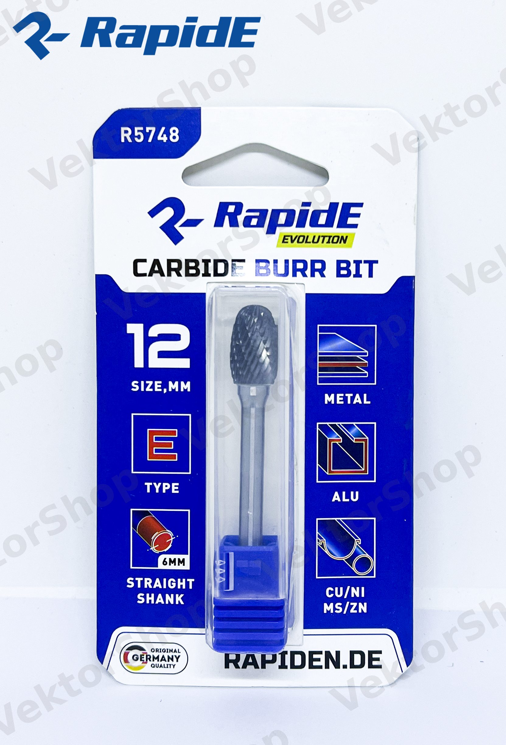 Борфреза твердосплавная по металлу RapidE R5748 Тип E D=12mm (E1220М06) овал