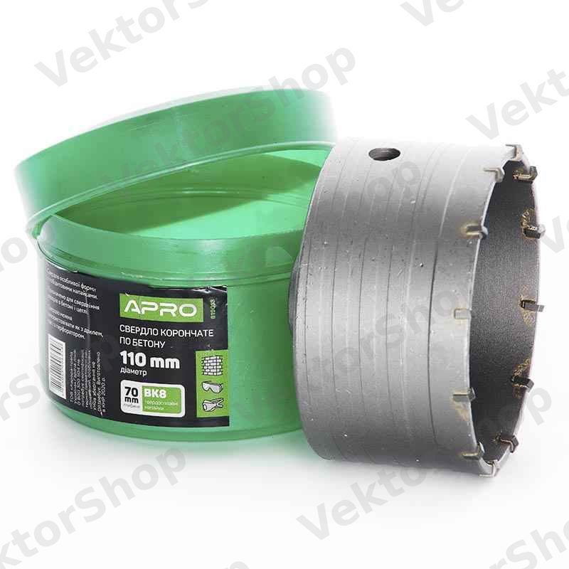 Сверло корончатое по бетону 110мм APRO — фото 4