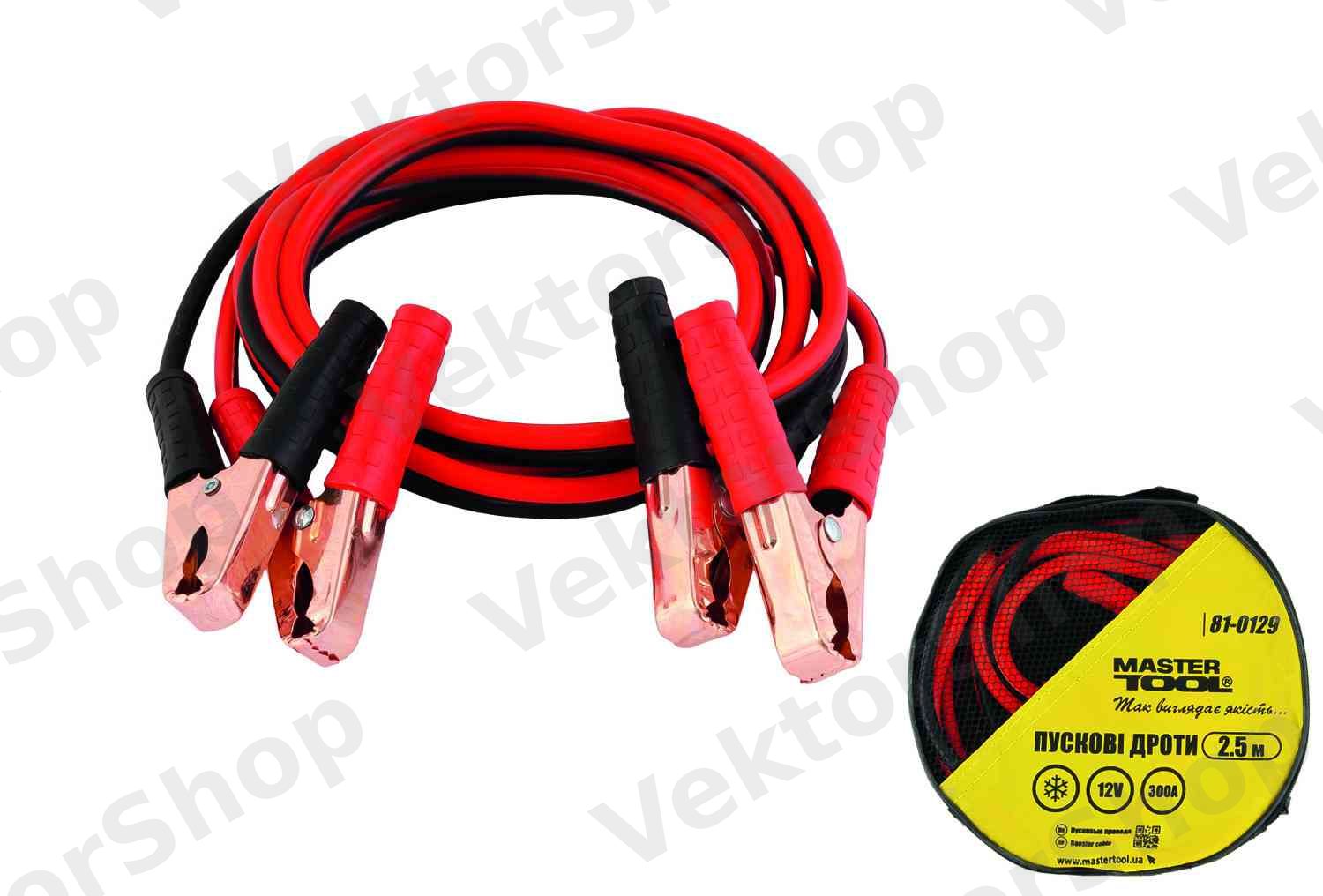 Провода пусковые MASTERTOOL 300А/12V 2.5 м t до -40°C сумка для хранения 81-0129 — фото 3
