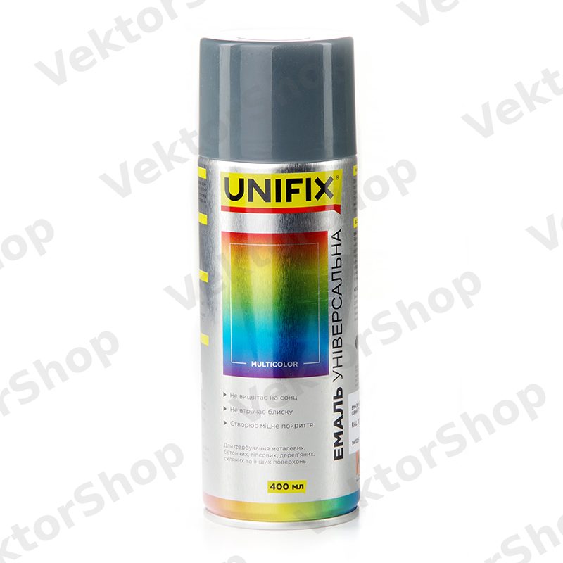 Эмаль акриловая универсальная RAL 7046 Серый гл. 400мл UNIFIX — фото 1