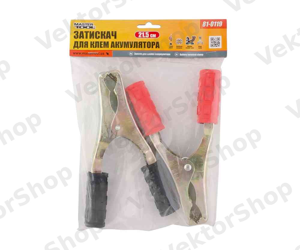 Затискачі для клем акумуляторні MASTERTOOL 600 А 21.5 см 81-0119 — фото 1