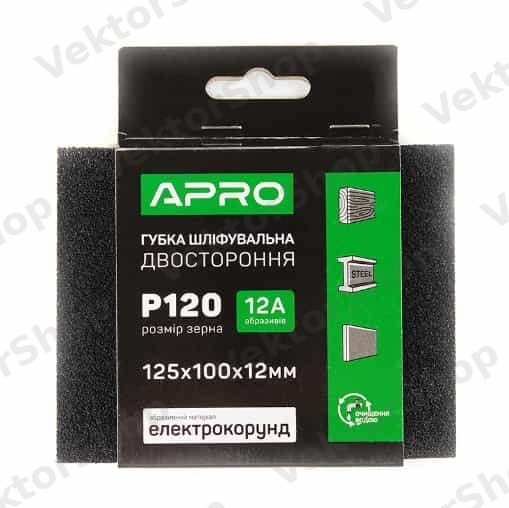 Губка шлифовальная двухсторонняя Р320 125х100х12мм APRO — фото 1
