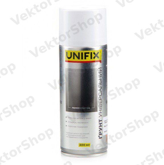 Емаль акрилова ґрунтувальна універсальна RAL 9010 Білий 400мл UNIFIX