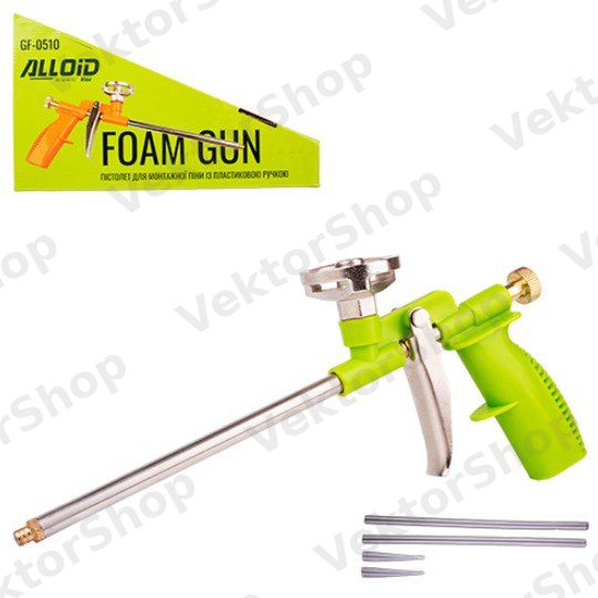 Пистолет для монтажной пены GF-0510 с пластиковой ручкой Alloid