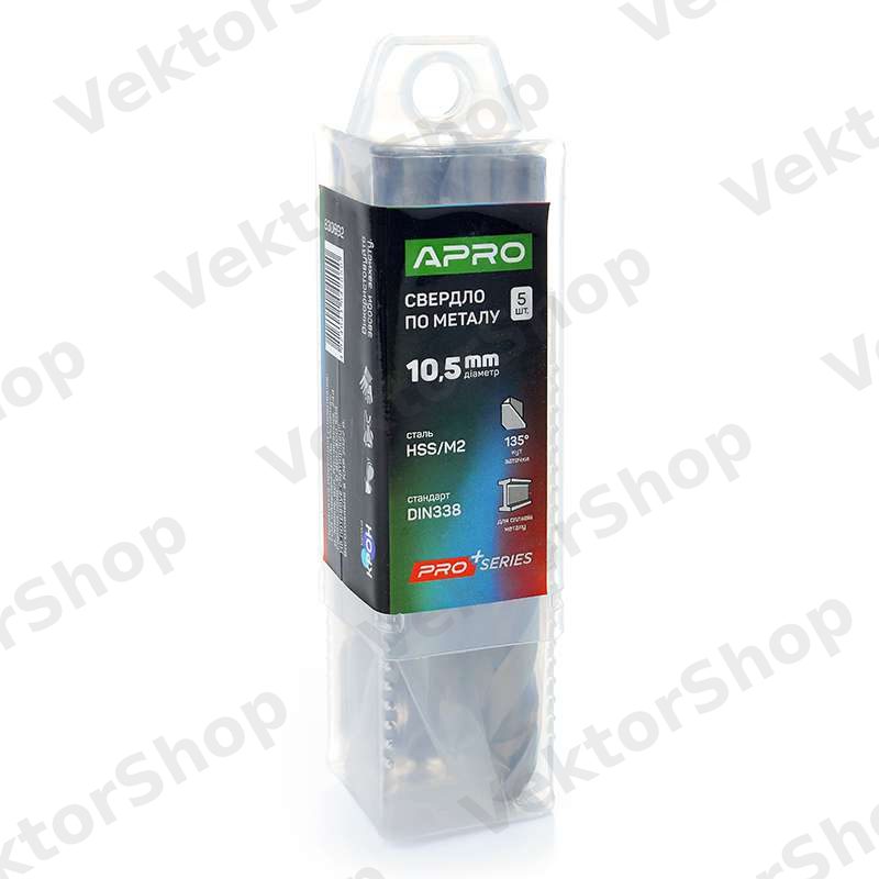 Свердло по металу HSS/M2 (6542) Ø10,5мм (тубус, кратно 5шт) PRO APRO