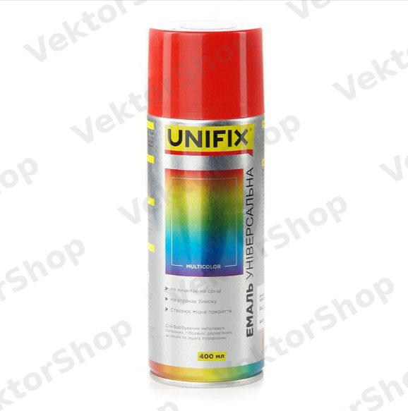 Эмаль акриловая универсальная RAL 3020 Красный гл. 400мл UNIFIX — фото 1