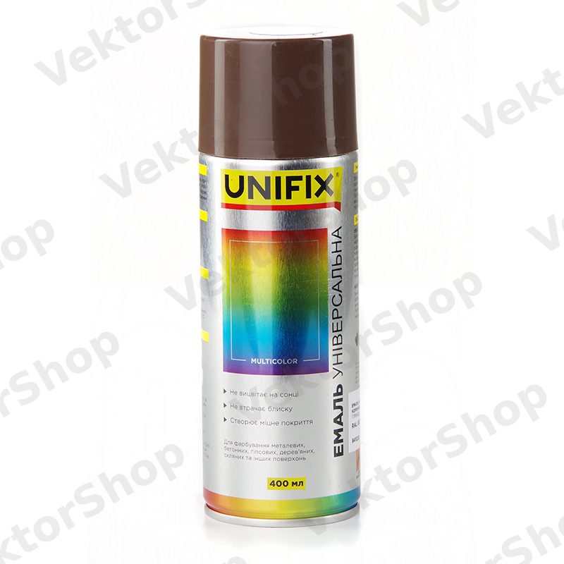Емаль акрилова універсальна RAL 8028 Коричневий камуфляжний гл. 400мл UNIFIX