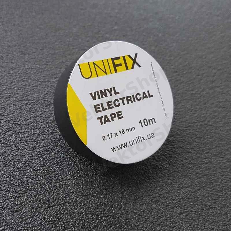 Ізострічка ПВХ чорна 17 мм х 20 м товщина 0,17 мм UNIFIX