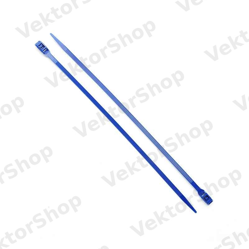 Стяжка кабельная с низким профилем замка 8x400 синий (100шт) APRO — фото 7