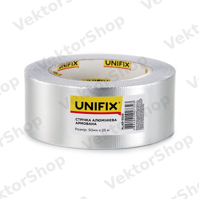 Лента клейкая алюминиевая армированная 50мм 25м UNIFIX — фото 1