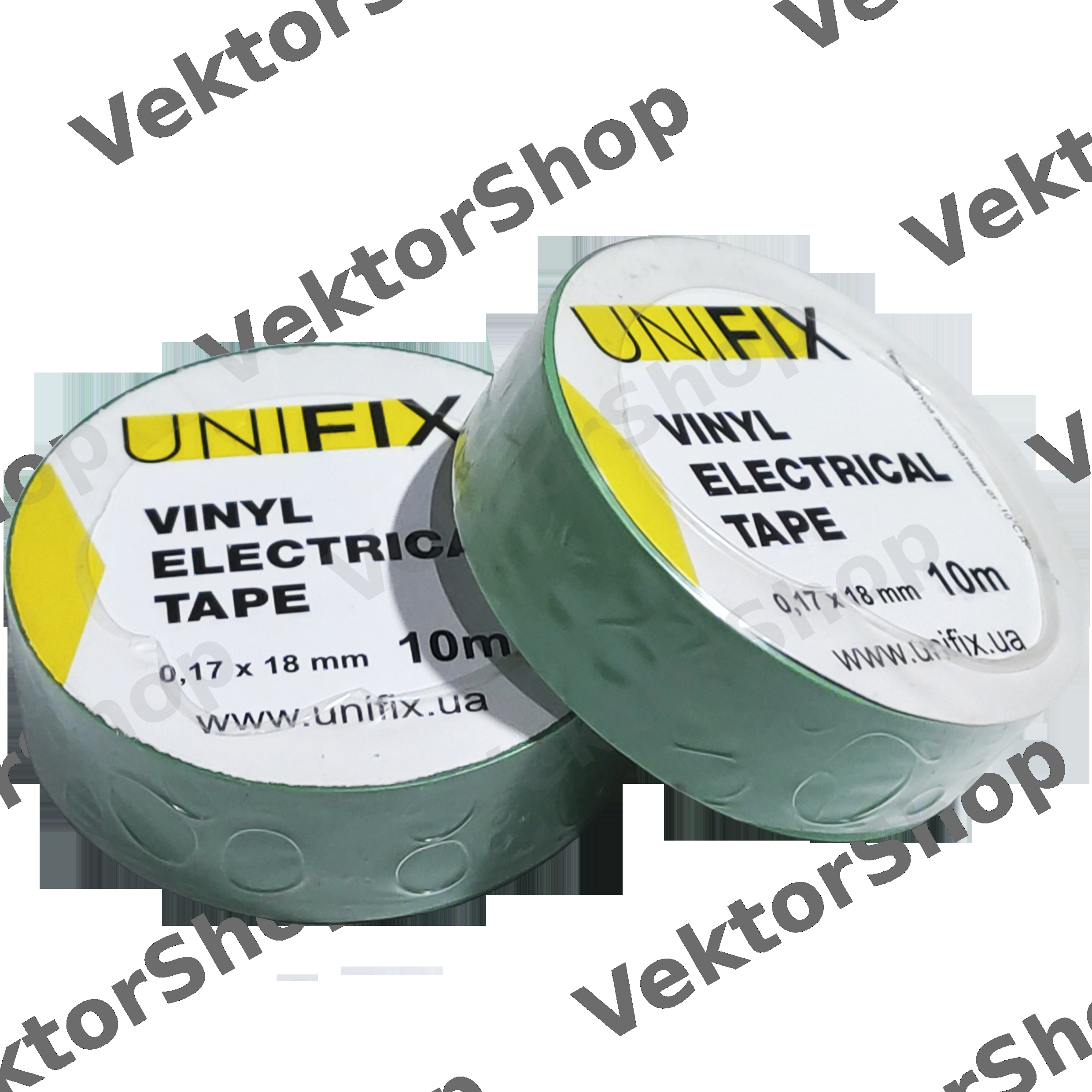Изолента ПВХ зеленая 17 мм х 10 м толщина 0,17 мм UNIFIX