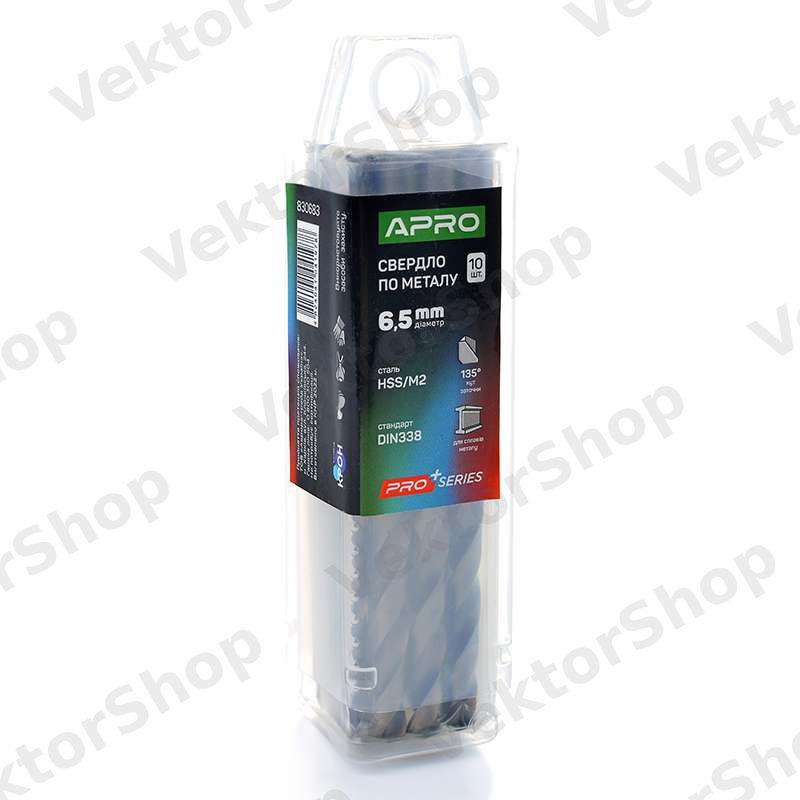 Сверло по металлу HSS/M2 (6542) Ø6,5мм (тубус, кратно 10шт) PRO APRO — фото 1