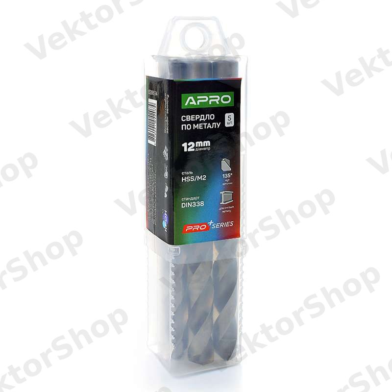 Свердло по металу HSS/M2 (6542) Ø12,0мм (тубус, кратно 5шт) PRO APRO