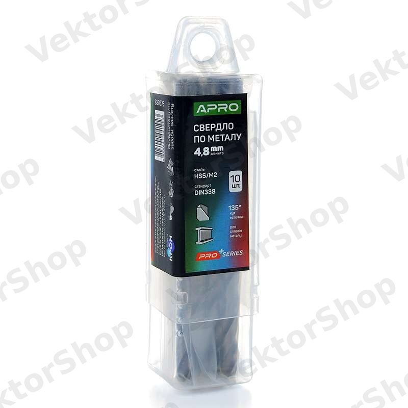 Сверло по металлу HSS/M2 (6542) Ø4,8мм (тубус, кратно 10шт) PRO APRO — фото 1