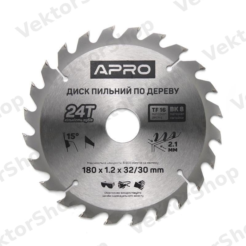 Диск пильный по дереву 180х32(30)х24Т APRO