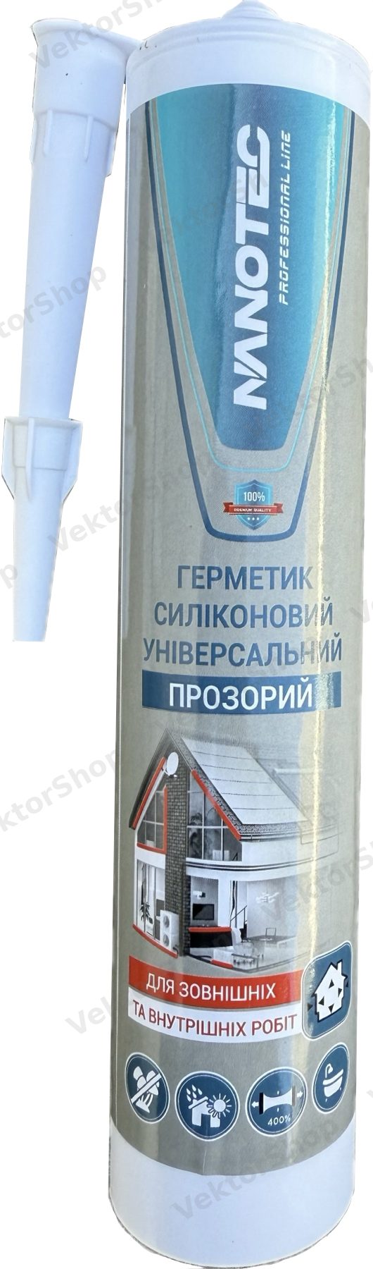 Герметик универсальный NanoTec прозрачный 300ml — фото 1