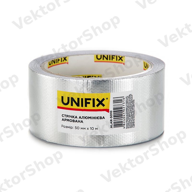 Стрічка клейка алюмінієва армована 50мм 10м UNIFIX