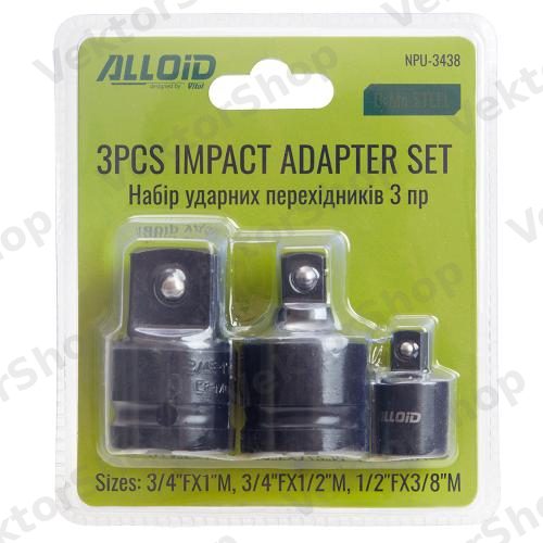 Набор ударн переходников 3 пр. 3/4"FX1"M,3/4"FX1/2"M,1/2"FX3/8"M Alloid