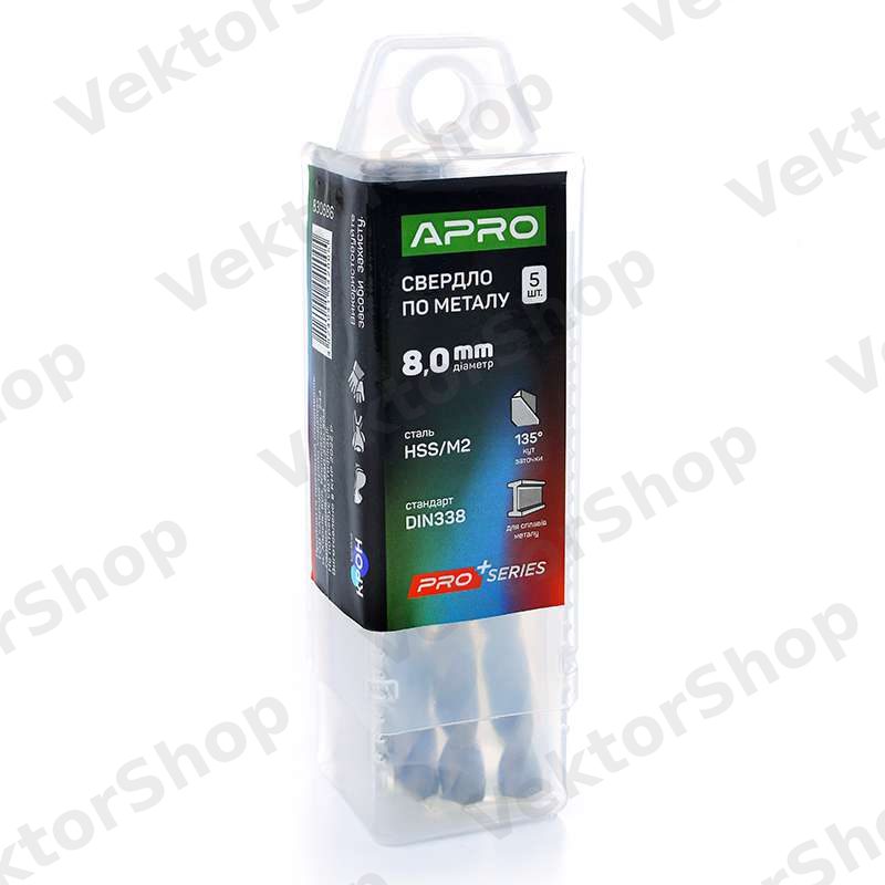 Сверло по металлу HSS/M2 (6542) Ø8,0мм (тубус, кратно 5шт) PRO APRO — фото 2