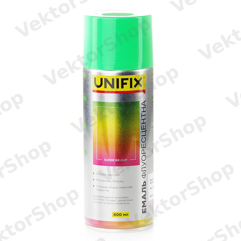 Емаль акриловая флуоресцентная RAL 6038 Зелений 400мл UNIFIX