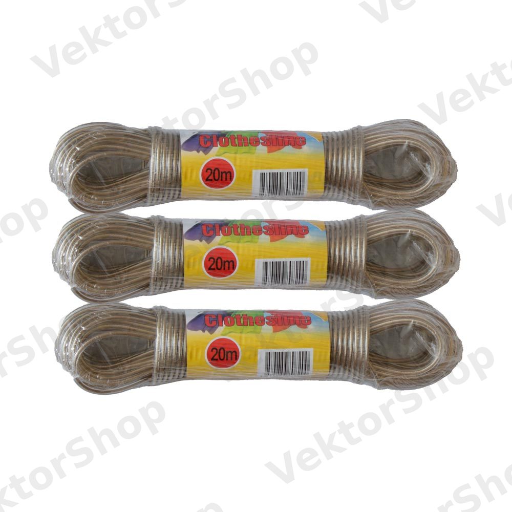 Трос для белья металлический "4" 20 м Цветной (GE-496), /10096